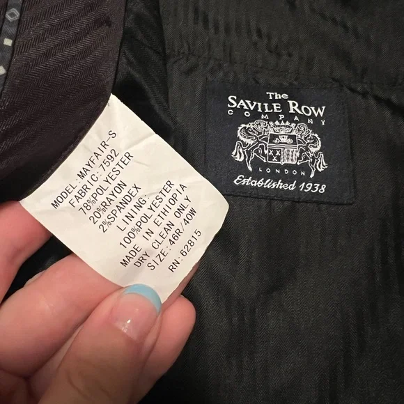 The Savile Row Company Mayfair Navy Pants 46R/40W - Picture 4 of 4